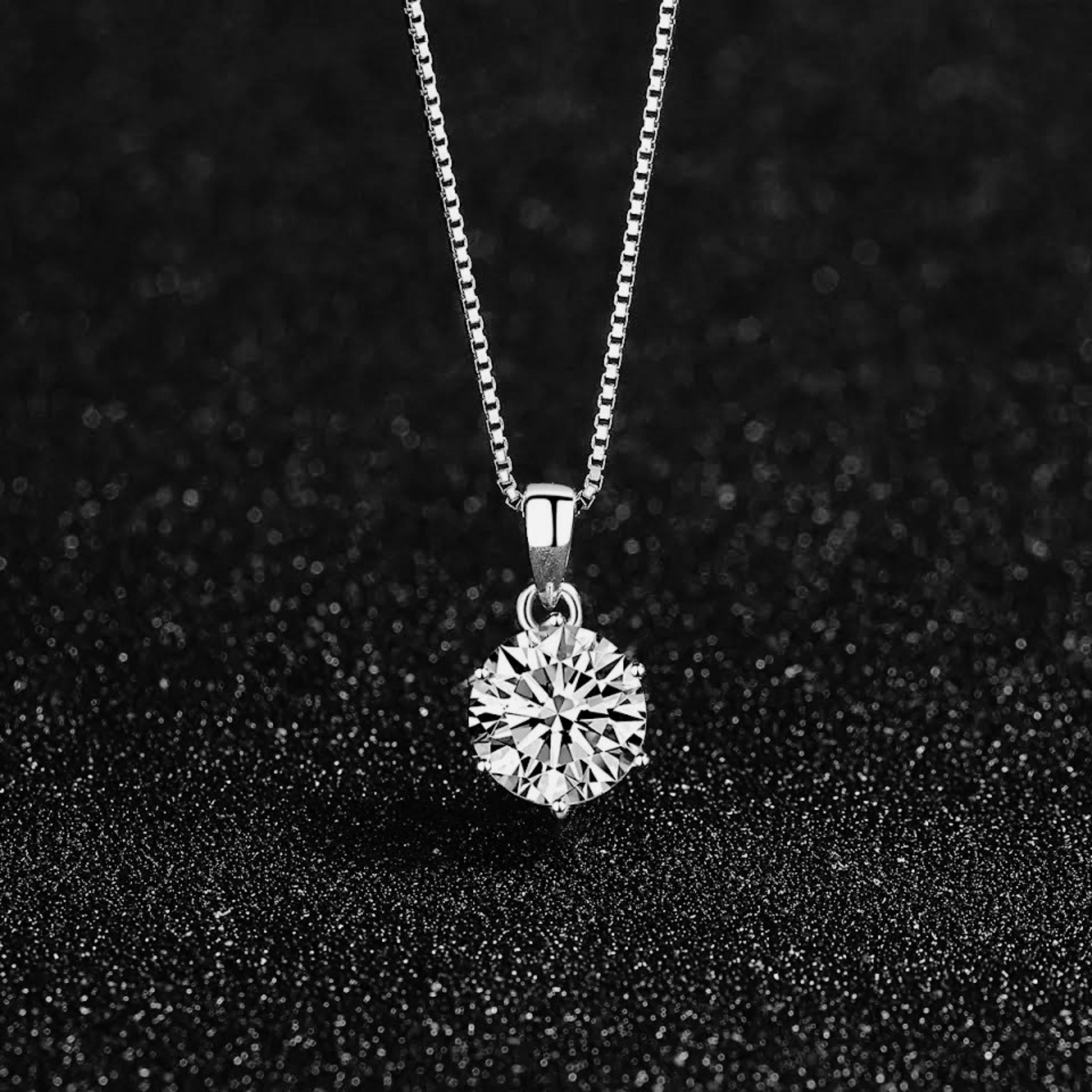 Moissanite Floating Diamond Necklaces,Moissanite Necklace for Women, W –  KIKLI Fashions
