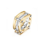 Load image into Gallery viewer, Tribeca Luxe 2 Tones Statement Ring
