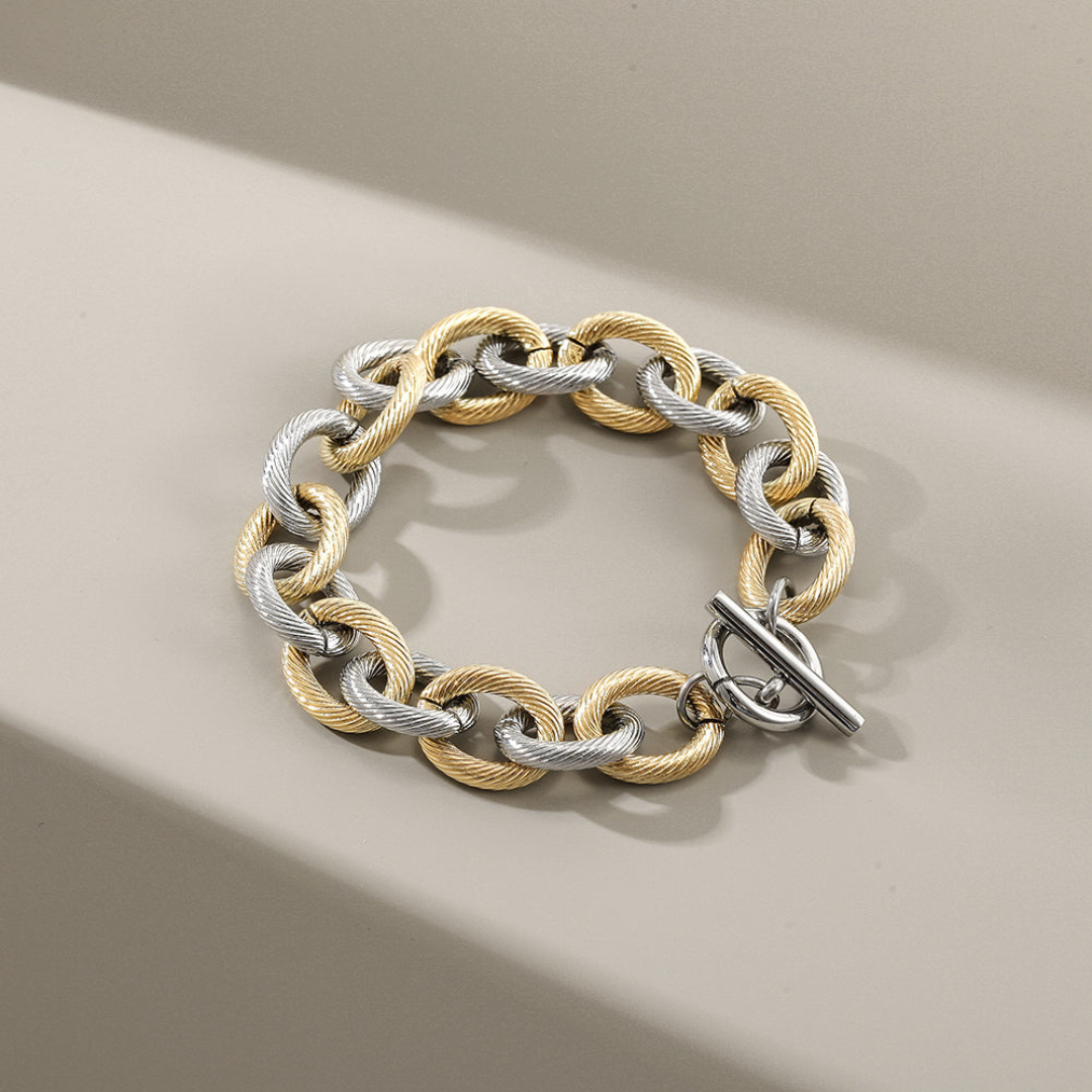 Two-Tone Siena Cable Bracelet