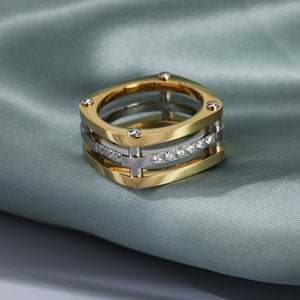 Tribeca Luxe 2 Tones Statement Ring