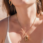 Load image into Gallery viewer, Mikaela Gold Modern Long Necklace
