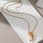 Load image into Gallery viewer, Mikaela Gold Modern Long Necklace
