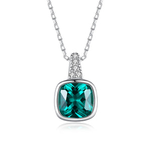 Sterling Silver Simulated Emerald