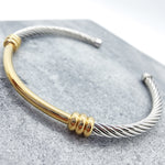 Load image into Gallery viewer, Valentina Two-Tone Cable Cuff Bracelet
