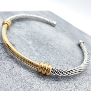 Valentina Two-Tone Cable Cuff Bracelet