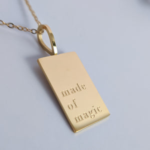 CLEARANCE "Made of Magic" Engraved 18K Gold Filled Necklace
